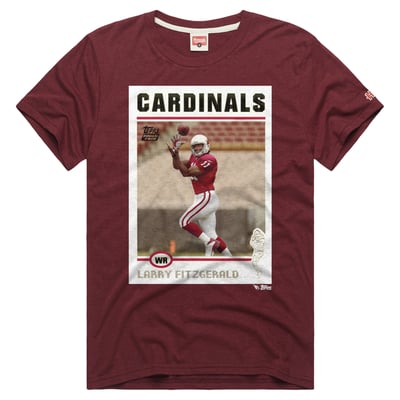 Larry Fitzgerald Arizona Cardinals Homage Unisex NFL Topps Trading Card Tri-Blend T-Shirt - Cardinal