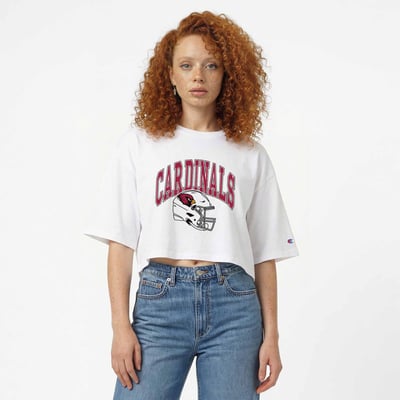  Arizona Cardinals Champion Women's Boyfriend Cropped T-Shirt - White