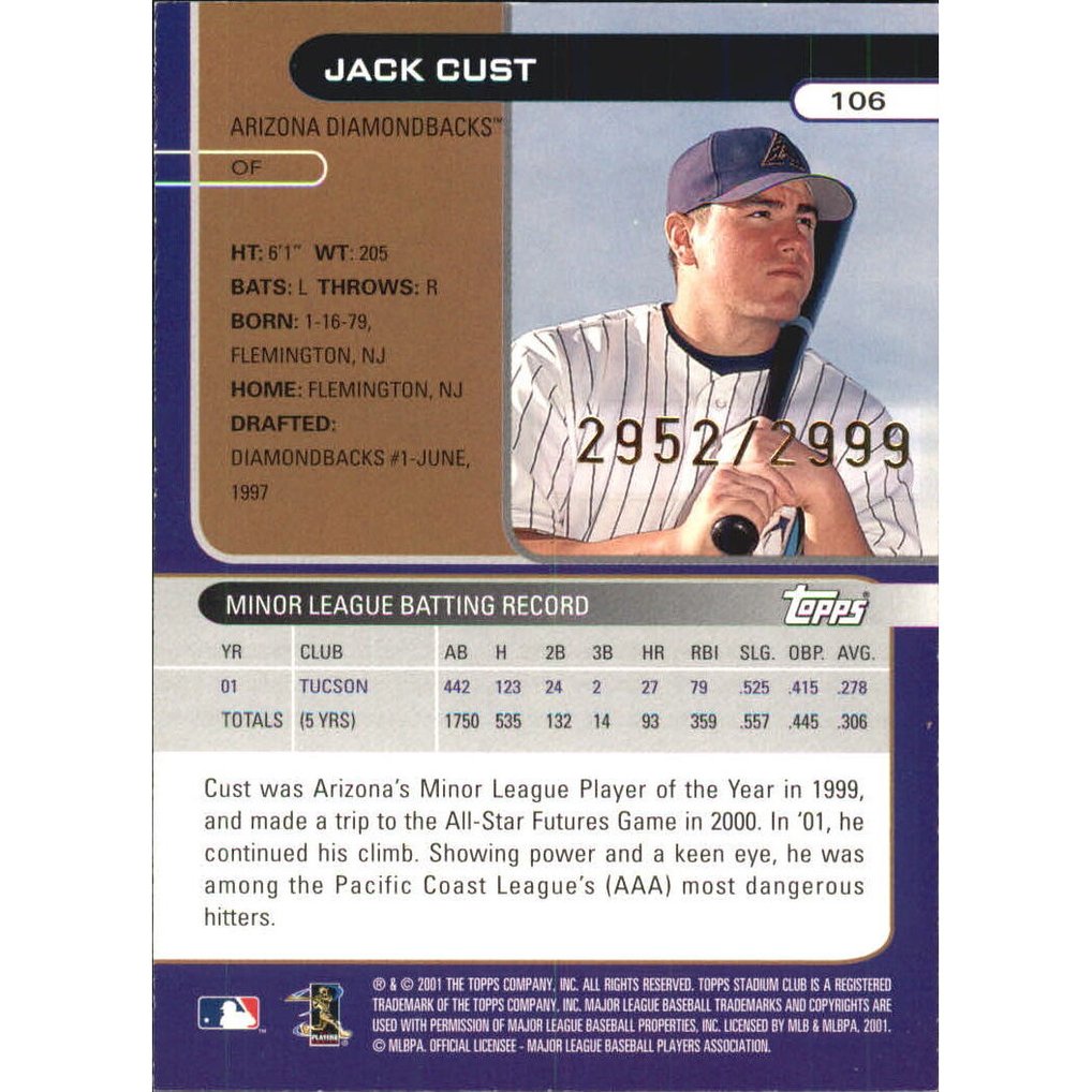 2002 Stadium Club #106 Jack Cust FS