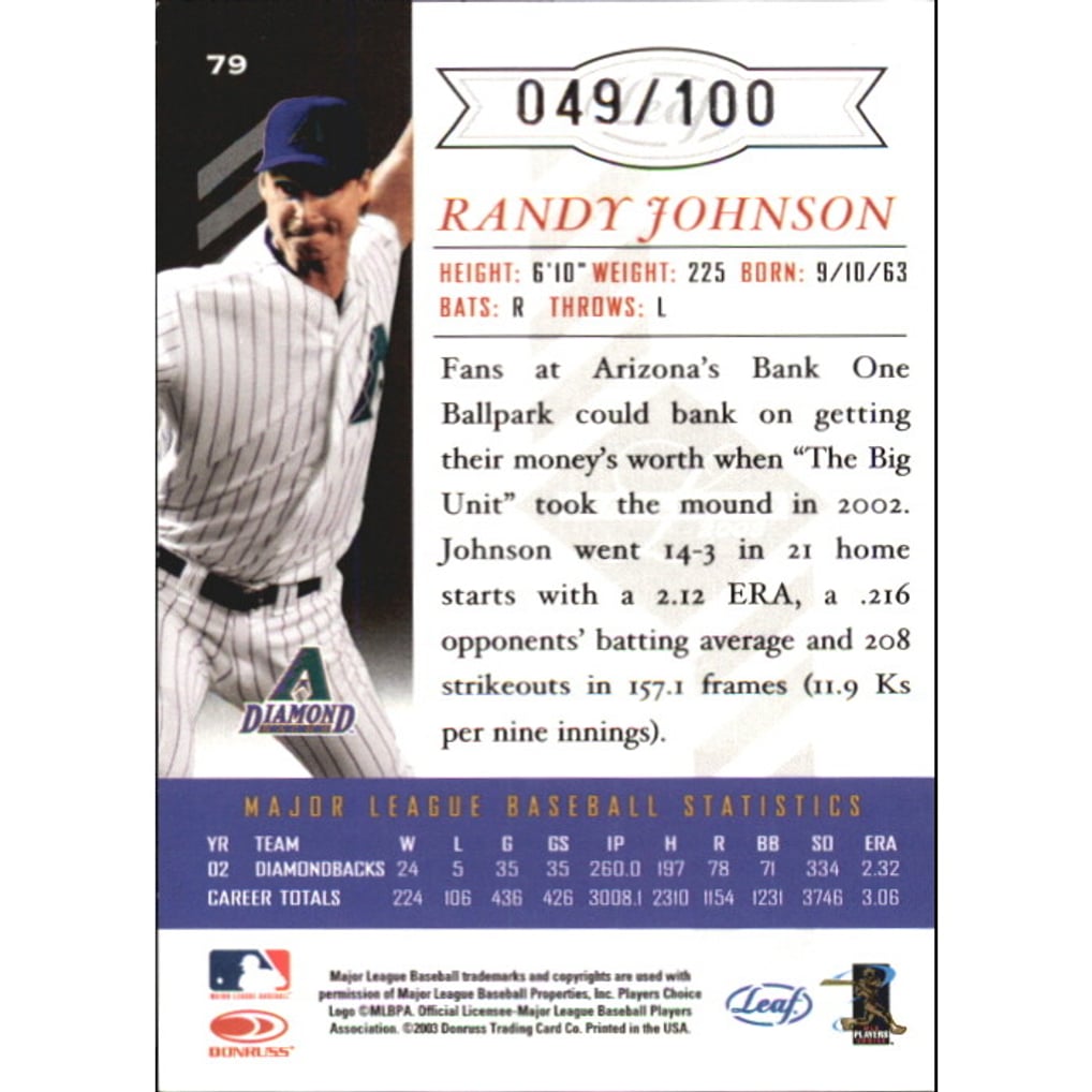 2003 Leaf Limited Silver Spotlight #79 R.Johnson D'backs A