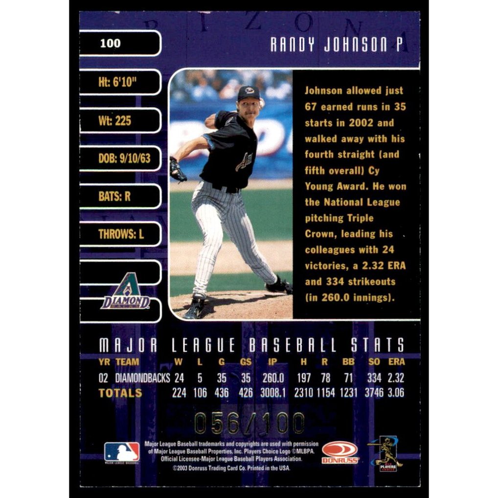 2003 Studio Proofs #100 Randy Johnson