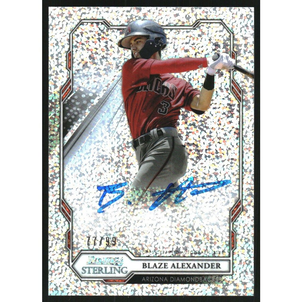 2019 Bowman Sterling Prospect Autographs Speckle Refractors #BSPABA Blaze Alexander