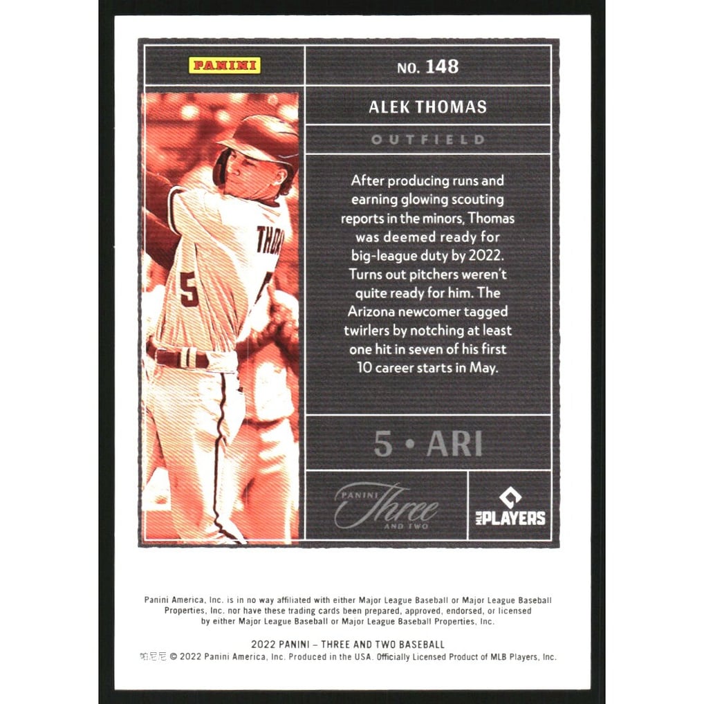 2022 Panini Three and Two Full Count Parallel #148 Alek Thomas