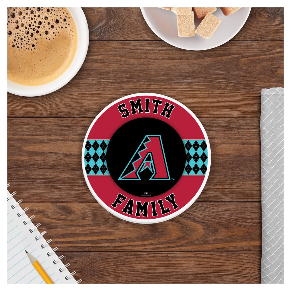 Arizona Diamondbacks 4" Personalized Circular Coasters 4-Pack Set