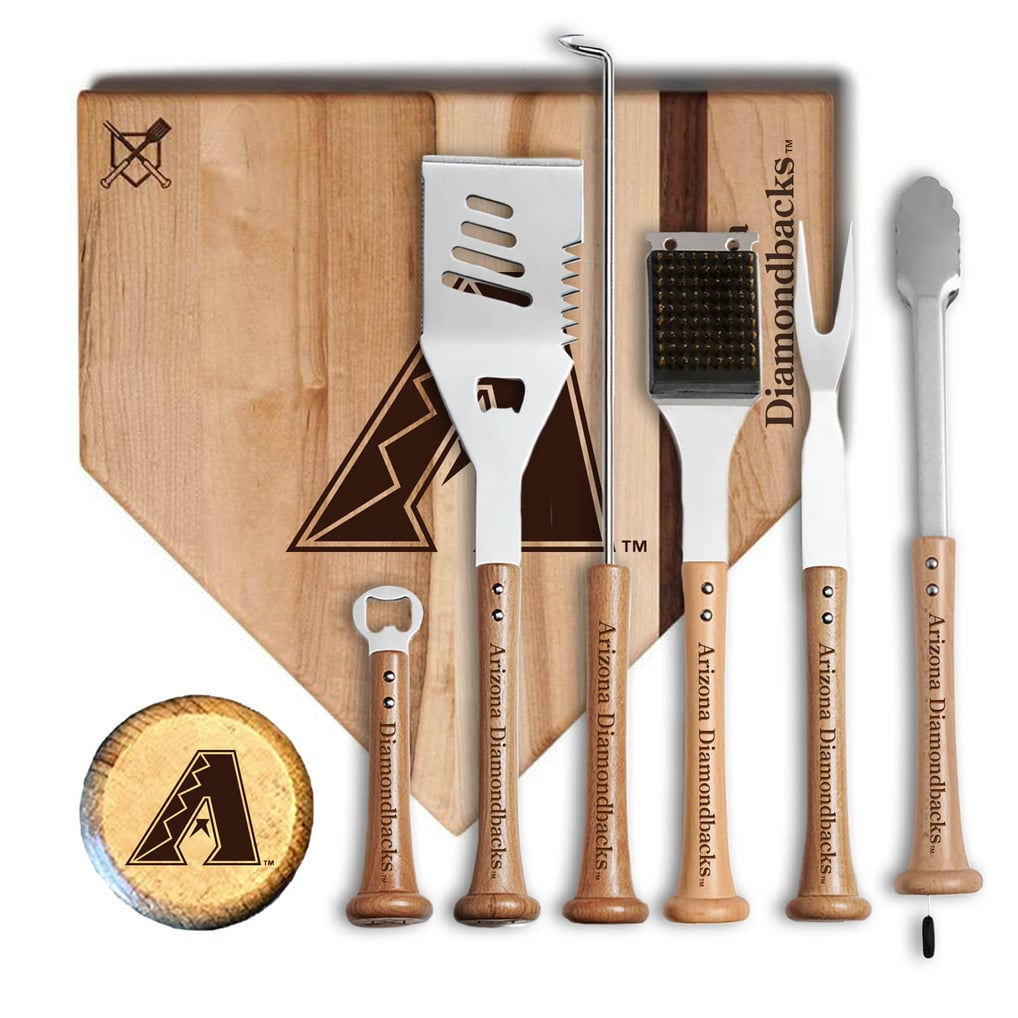 Arizona Diamondbacks Baseball BBQ MVP 17” Cutting Board & 6-Piece BBQ Tools Grill Set