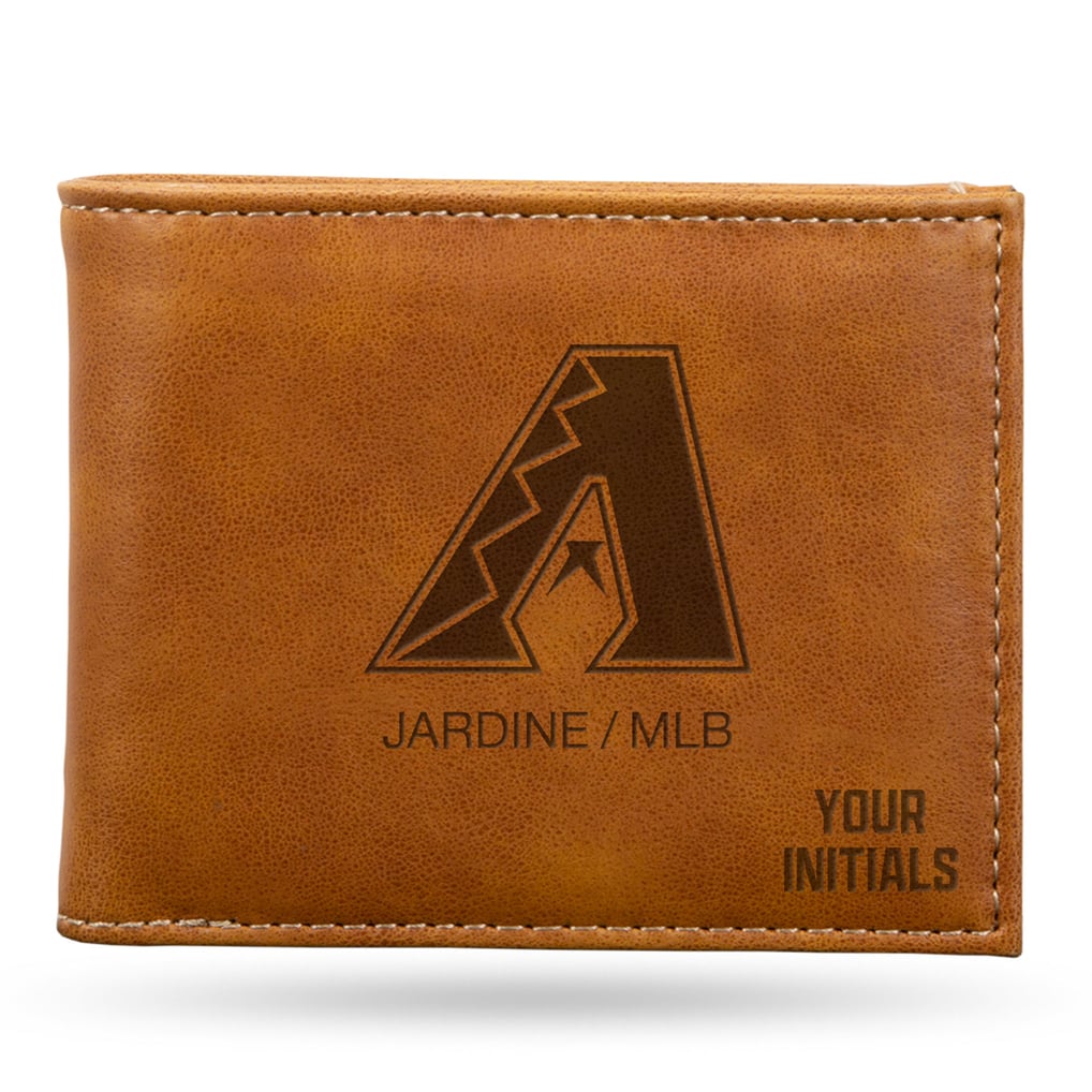 Arizona Diamondbacks Personalized Billfold Wallet - Brown