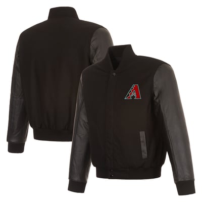 Arizona Diamondbacks JH Design Reversible Wool & Leather Full-Zip Jacket - Black