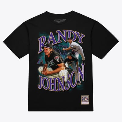 Randy Johnson Arizona Diamondbacks Mitchell & Ness Legendary Collage Player T-Shirt - Black