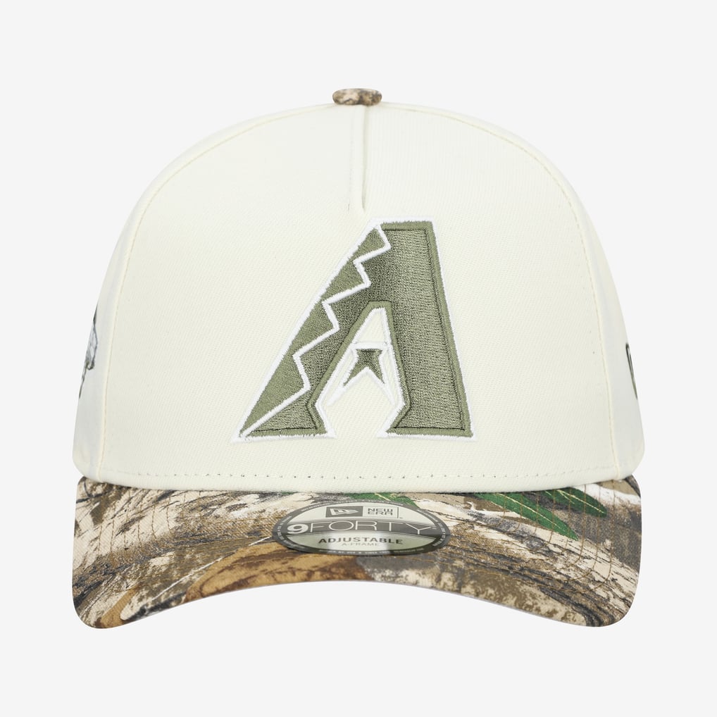 Arizona Diamondbacks New Era 9FORTY A-Frame Adjustable Hat - Cream/Realtree Camo