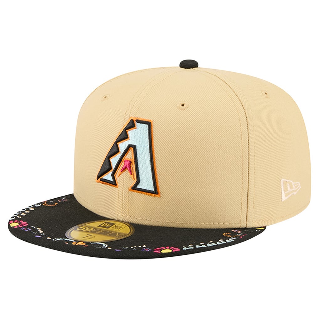 Arizona Diamondbacks New Era Two-Tone Embroidered Visor 59FIFTY Fitted Hat - Light Beige