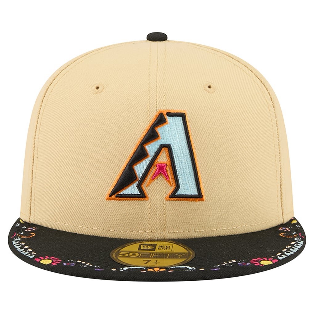 Arizona Diamondbacks New Era Two-Tone Embroidered Visor 59FIFTY Fitted Hat - Light Beige
