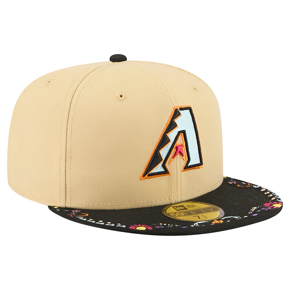 Arizona Diamondbacks New Era Two-Tone Embroidered Visor 59FIFTY Fitted Hat - Light Beige