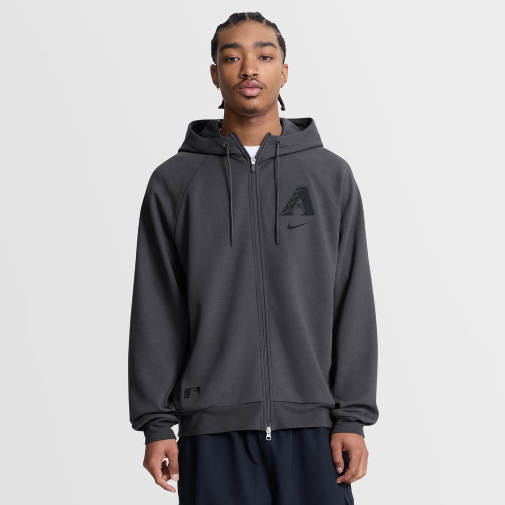 Arizona Diamondbacks Nike Authentic Collection Player Raglan Dri-FIT Full-Zip Hoodie - Anthracite
