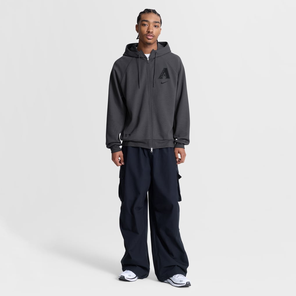 Arizona Diamondbacks Nike Authentic Collection Player Raglan Dri-FIT Full-Zip Hoodie - Anthracite