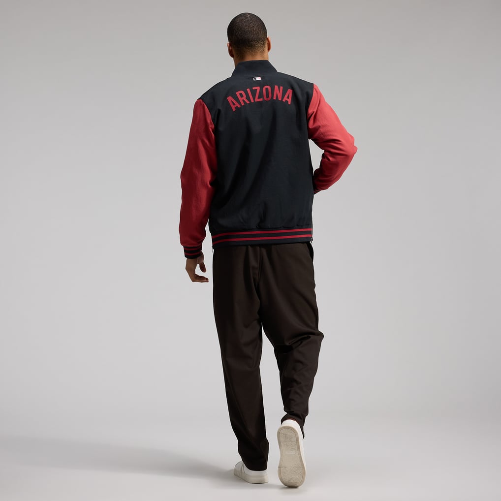 Arizona Diamondbacks Nike Authentic Collection Dugout Relaxed Full-Zip Bomber Jacket - Black/Red