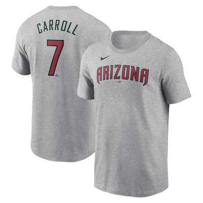 Corbin Carroll Arizona Diamondbacks Nike Fuse Name & Number T-Shirt - Heather Gray