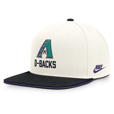 Arizona Diamondbacks Nike Cooperstown Pro Dri-FIT Snapback Hat - Cream/Black