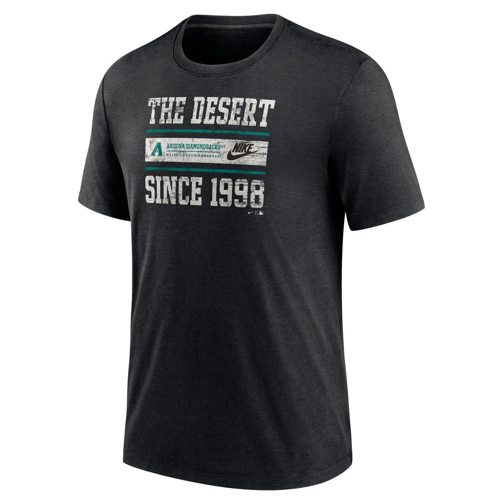 Arizona Diamondbacks Nike Cooperstown Collection Local Stack Tri-Blend T-Shirt - Heather Black