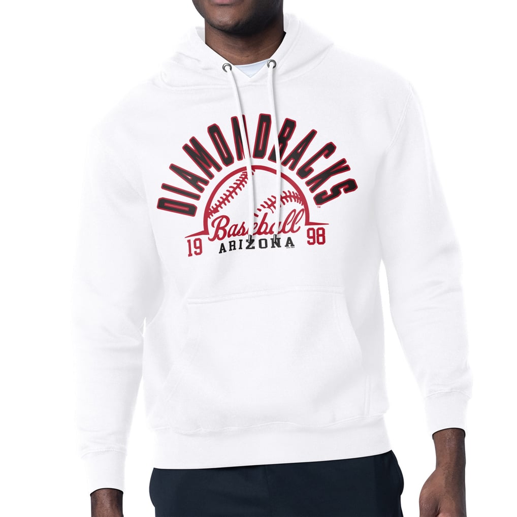  Arizona Diamondbacks Starter Half Ball Team Graphic Pullover Hoodie - White