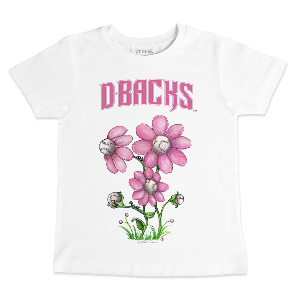 Arizona Diamondbacks Tiny Turnip Toddler Blooming Baseballs T-Shirt - White