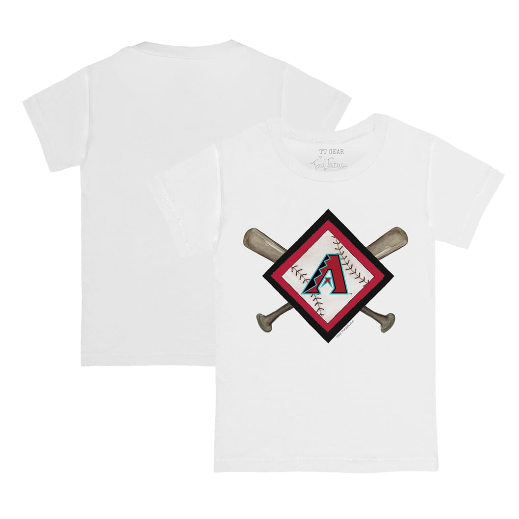 Arizona Diamondbacks Tiny Turnip Toddler Diamond Cross Bats T-Shirt - White