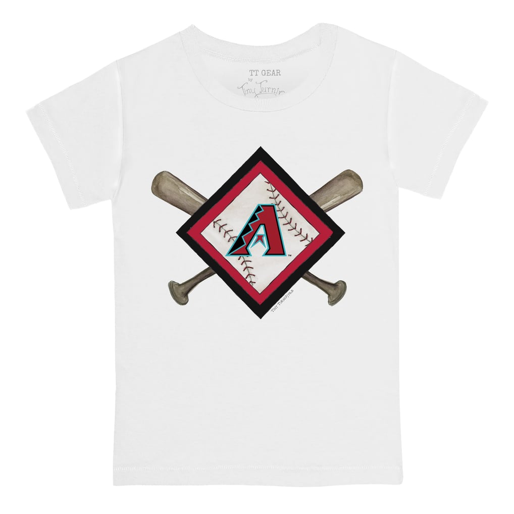 Arizona Diamondbacks Tiny Turnip Toddler Diamond Cross Bats T-Shirt - White