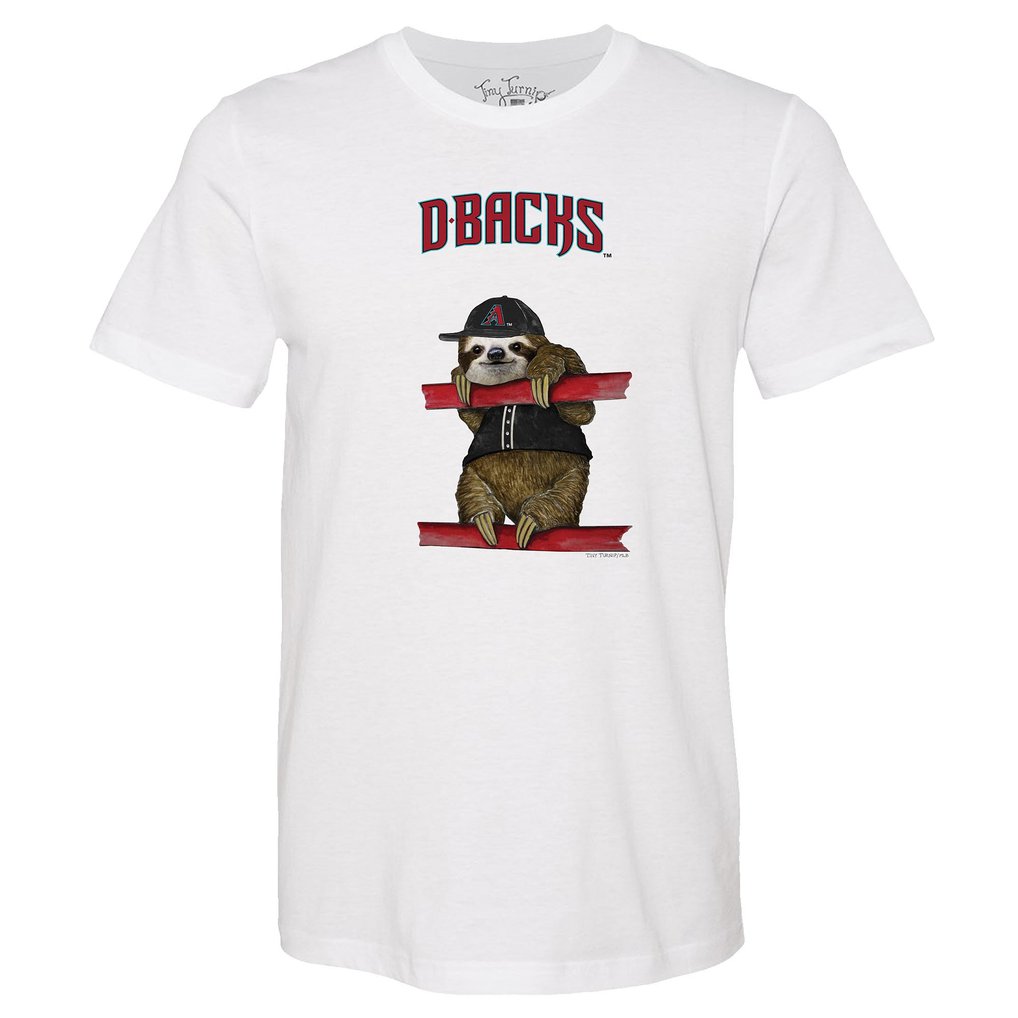 Arizona Diamondbacks Tiny Turnip Unisex Sloth T-Shirt - White