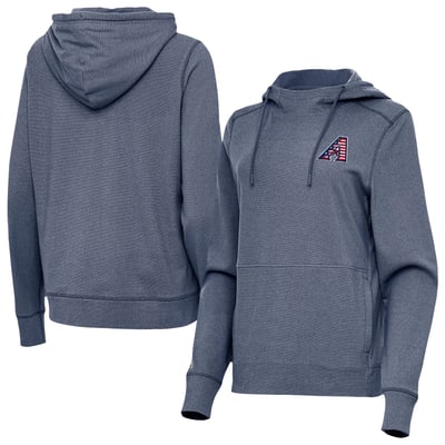 Arizona Diamondbacks Antigua Women's Justice Stars and Stripes Team Logo Pullover Hoodie - Heather Navy