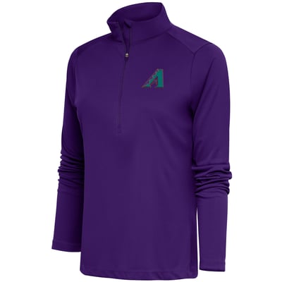  Arizona Diamondbacks Antigua Women's Cooperstown Tribute Half-Zip Pullover Top - Purple