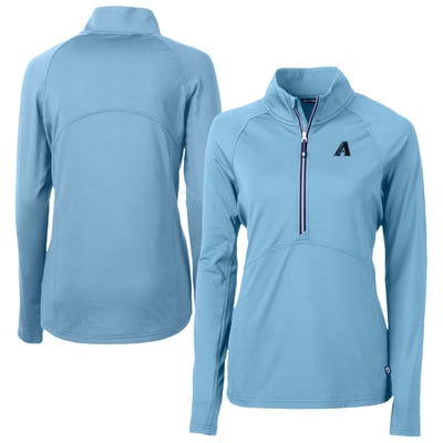  Arizona Diamondbacks Cutter & Buck Women's Raglan Adapt Eco Knit Stretch Recycled Half-Zip Top - Powder Blue