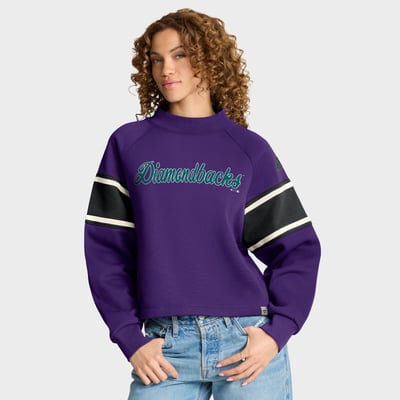 Arizona Diamondbacks Fanatics Women's Oversized Toss Sweep Raglan Pullover Sweatshirt - Purple