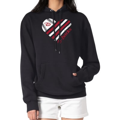  Arizona Diamondbacks G-III 4Her by Carl Banks Women's Heart Fleece Pullover Hoodie - Black
