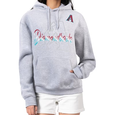 Arizona Diamondbacks G-III 4Her by Carl Banks Women's Shadow Logo Graphic Pullover Hoodie - Heather Gray