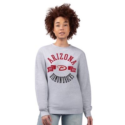 Arizona Diamondbacks G-III 4Her by Carl Banks Women's Team Logo Fleece Pullover Sweatshirt - Heather Gray