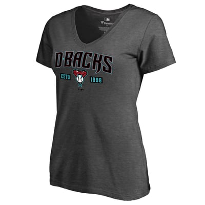 Arizona Diamondbacks Women's Hometown Collection Snakeskin V-Neck T-Shirt - Heathered Gray
