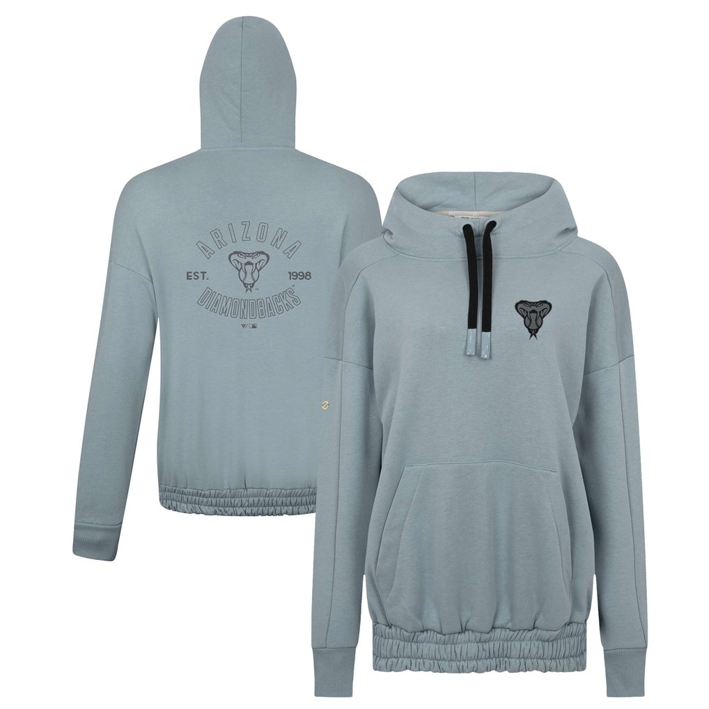 Arizona Diamondbacks Levelwear Women's Waterfall Nightfall Drop Shoulder Pullover Hoodie - Gray