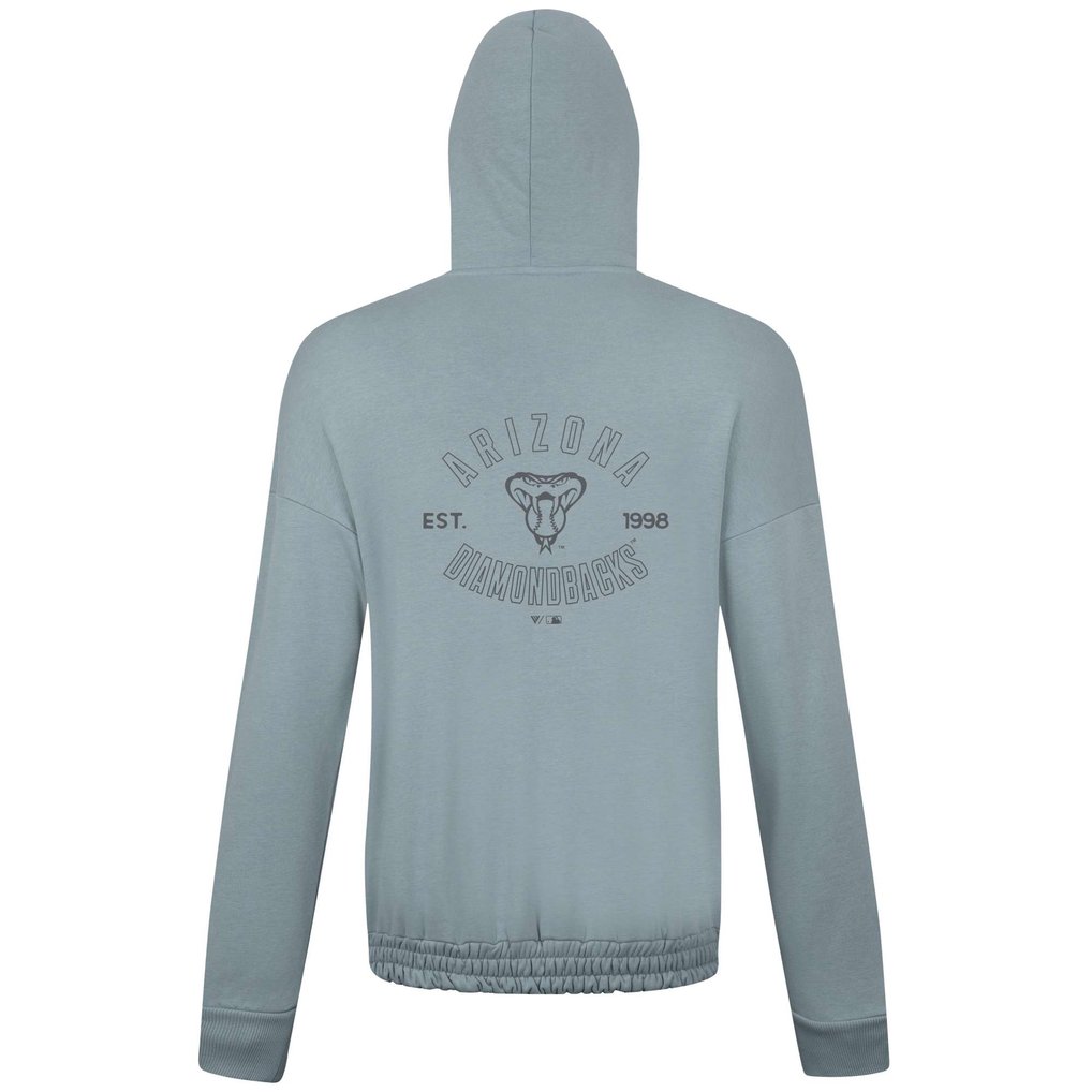 Arizona Diamondbacks Levelwear Women's Waterfall Nightfall Drop Shoulder Pullover Hoodie - Gray
