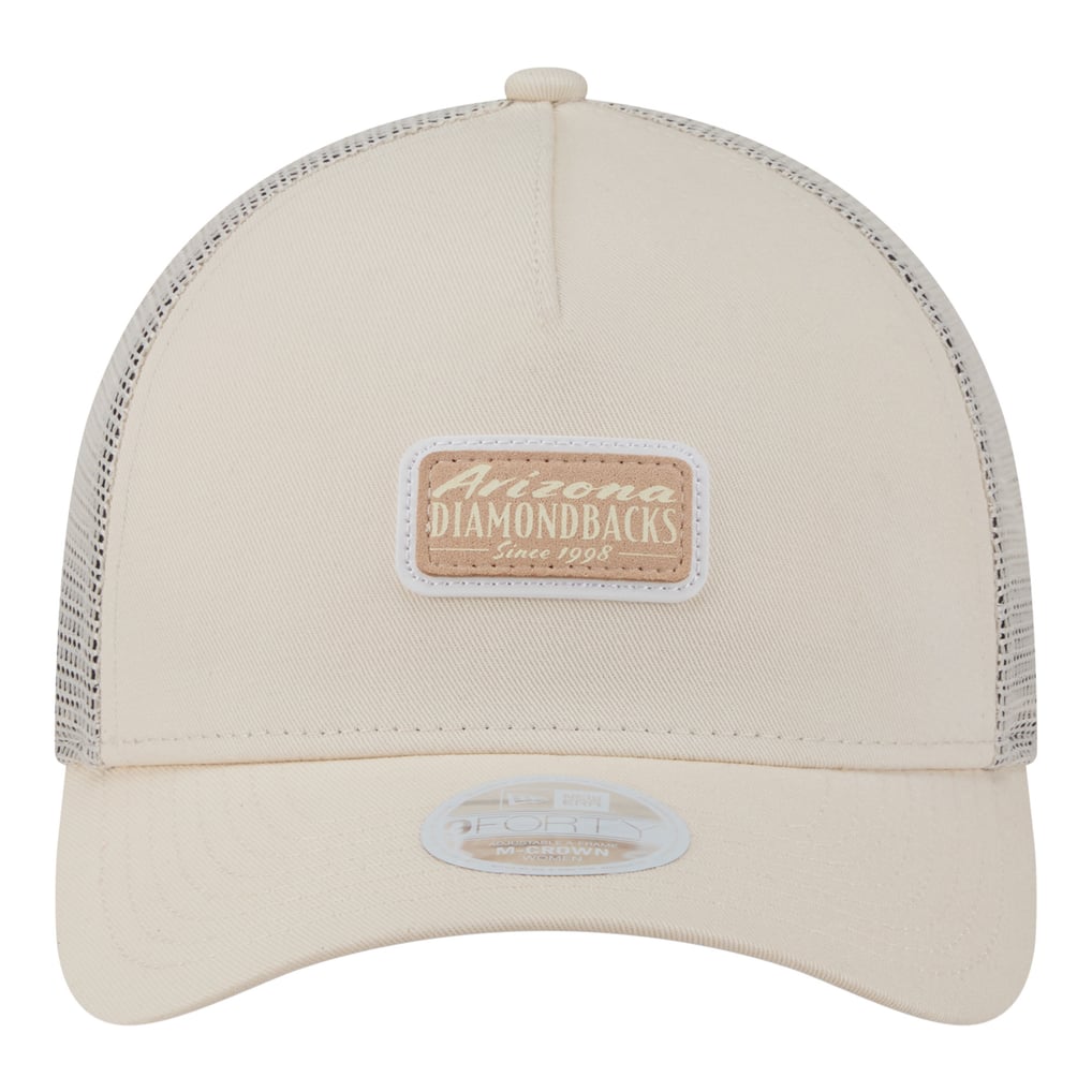 Arizona Diamondbacks New Era Women's Tonal Patch 9FORTY M-Crown A-Frame Trucker Adjustable Hat - Light Beige