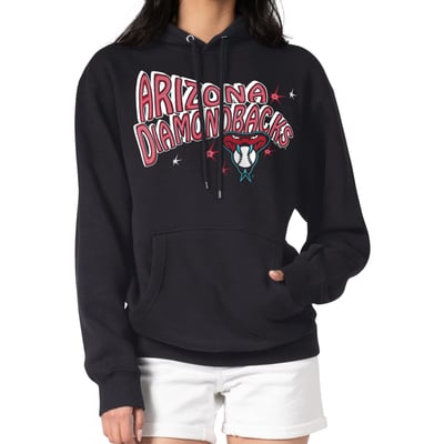 Arizona Diamondbacks Starter Women's Fireworks Fleece Tri-Blend Pullover Hoodie - Black