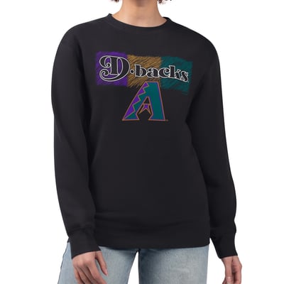 Arizona Diamondbacks Starter Women's Team Color Shading Fleece Pullover Sweatshirt - Black