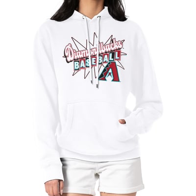  Arizona Diamondbacks Starter Women's Drive-In Pullover Hoodie - White