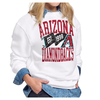 Arizona Diamondbacks Starter Women's Pennant Flag Fleece Sweatshirt - White