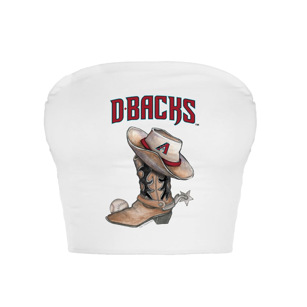  Arizona Diamondbacks Tiny Turnip Women's Cowboy Boot Crop Tube Top - White