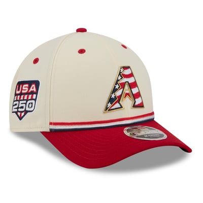Arizona Diamondbacks New Era Youth USA 250 9FORTY M-Crown Adjustable Hat - Cream/Red