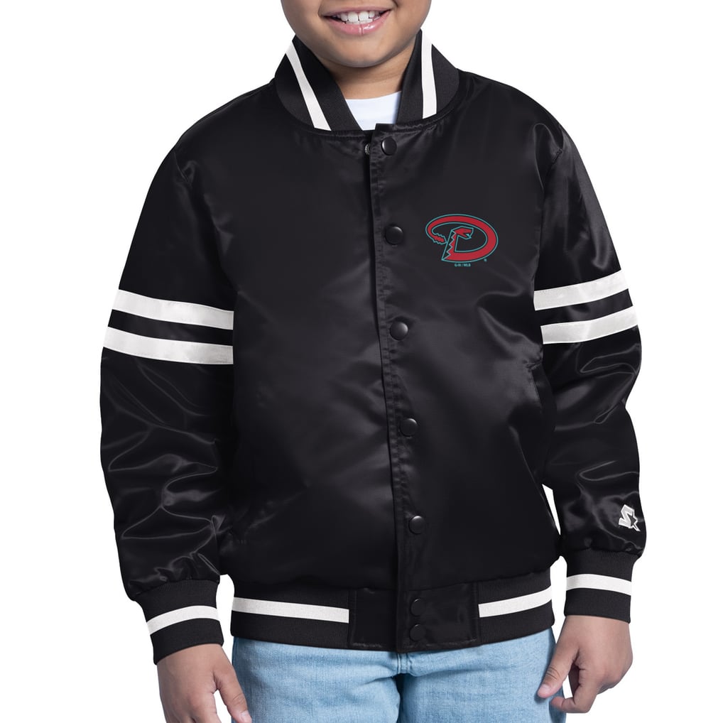  Arizona Diamondbacks Starter Youth Team Logo Full-Snap Satin Varsity Jacket - Black