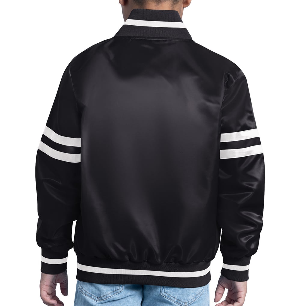  Arizona Diamondbacks Starter Youth Team Logo Full-Snap Satin Varsity Jacket - Black