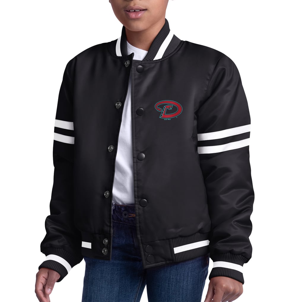  Arizona Diamondbacks Starter Youth Team Logo Full-Snap Satin Varsity Jacket - Black