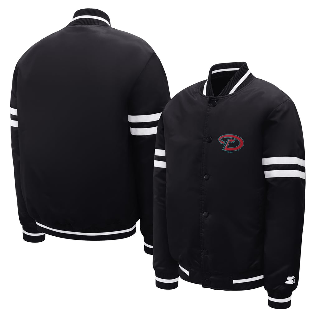  Arizona Diamondbacks Starter Youth Team Logo Full-Snap Satin Varsity Jacket - Black