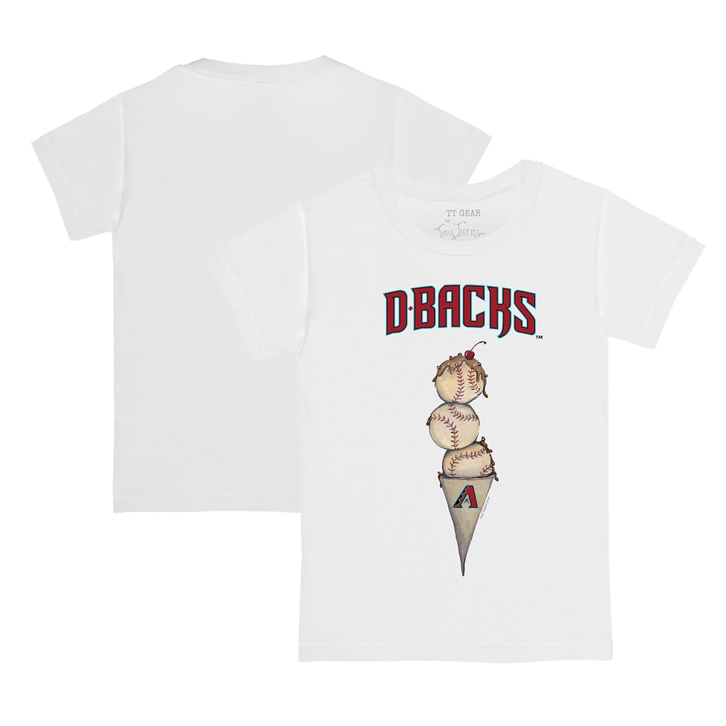 Arizona Diamondbacks Tiny Turnip Youth Triple Scoop T-Shirt - White