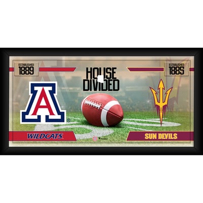 Arizona State Sun Devils vs. Arizona Wildcats Fanatics Authentic Framed 10" x 20" House Divided Football Collage